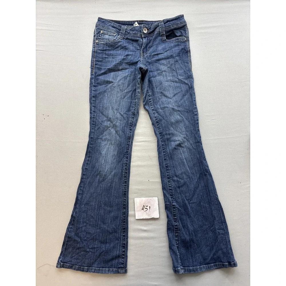 L.e.i. Ashley Trouble Flare Jeans Womens Juniors Size 9 Medium Wash Blue Denim